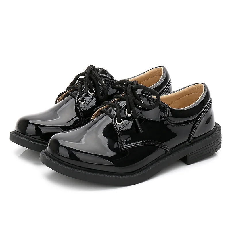 New Boys shoes black patent leather 