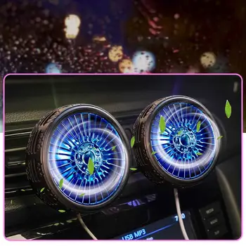 

Multifunctional Car Single Head Car Tire Styling fan Car Air Outlet Center Console Large Wind Mute Mini Fan with LED Light