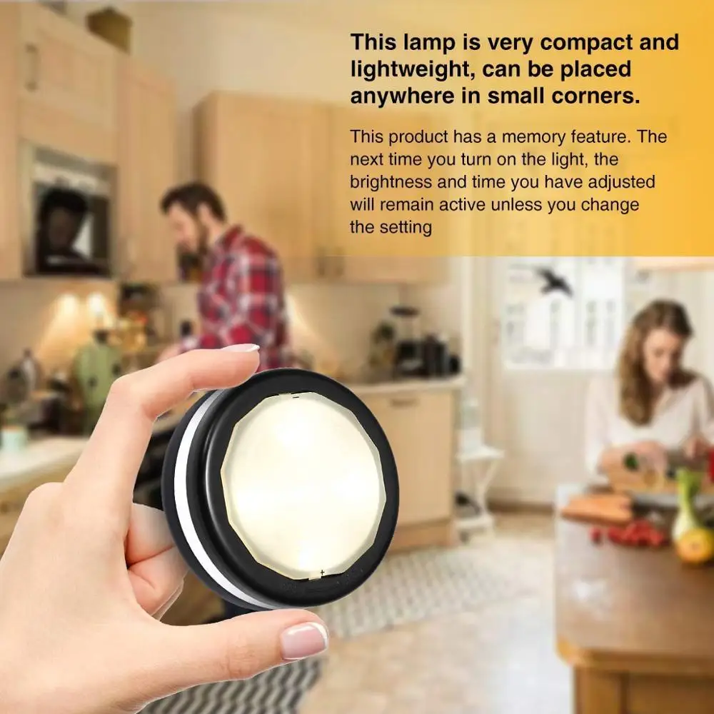 Led Closed Lights Wireless Rgb Under Cabinet Lighting Puck Color Changing Remote Wall Fixtures Home Garden