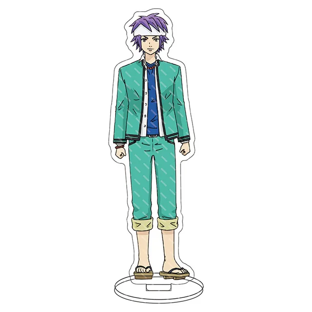 Anime Figure The Disastrous Life of Saiki Kusuo Key Chain Pendant Cosplay Two-sided Keychain Prop Acrylic Stand Model Toy Light Pink