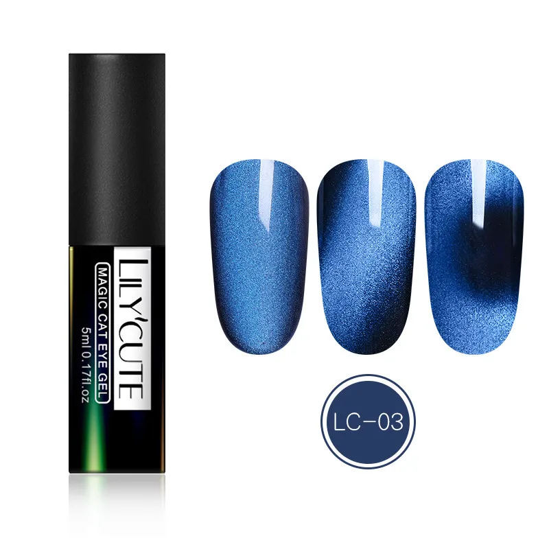 LILYCUTE 5 мл Auroras УФ Магнитный Гель-лак 7D Сияющий Хамелеон Фиолетовый Зеленый замочить от ногтей Живопись УФ гель лак - Цвет: magic LC-03