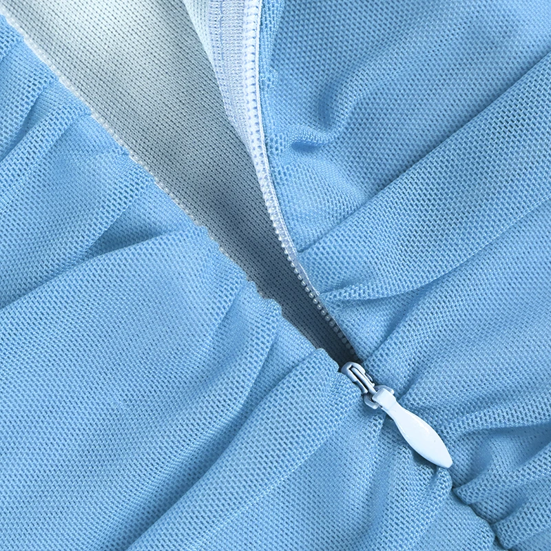 NewAsia Mesh Dress Spaghetti Strap Lace up Ruched Cut out Hole Zipper 2 Layer Elastic Slim Fit Mini Dress Chic Woman Slip Dress