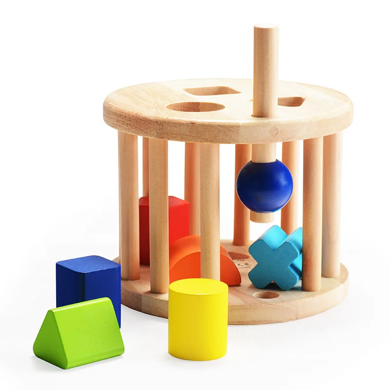 

Kidus Wooden Environmentally Friendly Geometric Shapes Circle Intelligence Box Color Cognitive Coordination Hand-Eye Capacity Bu