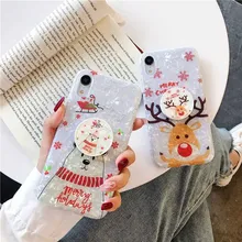 Christmas gift mobile phone case iphone 6 case-iphone 11 case cute elk Polar bear silicone soft shell anti-fall dust 10.30