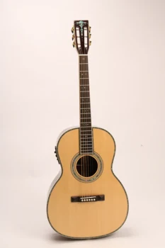 

Electric Acoustic Guitar MD00042 Fishman Pickups Spruce Top Good Sound Bone Nut Saddles Full Abalone Inlay