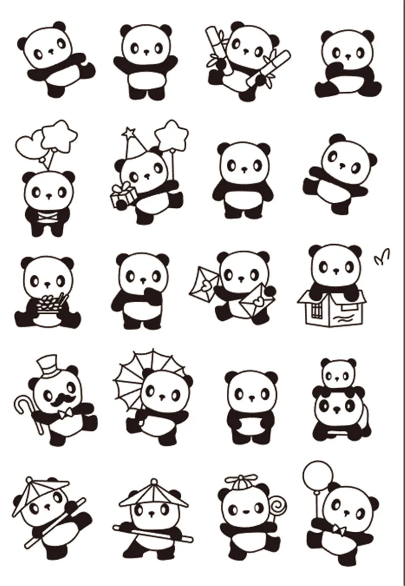 

11x16 Little panda New Transparent Clear Rubber Stamp Sheet Cling Scrapbooking Photo Album PaperCard DIY Craft