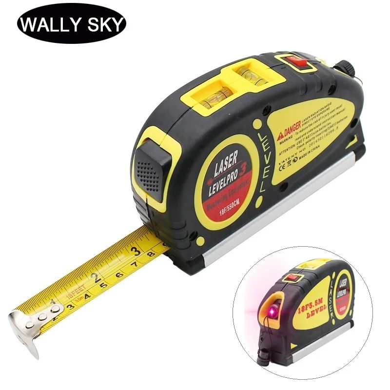 

Laser Level Scale 18F 5.5m Tape Measure Infrared Level Ruler Measuring Equipment 2 Way Bubbles Laser Levels Vertical Measurement