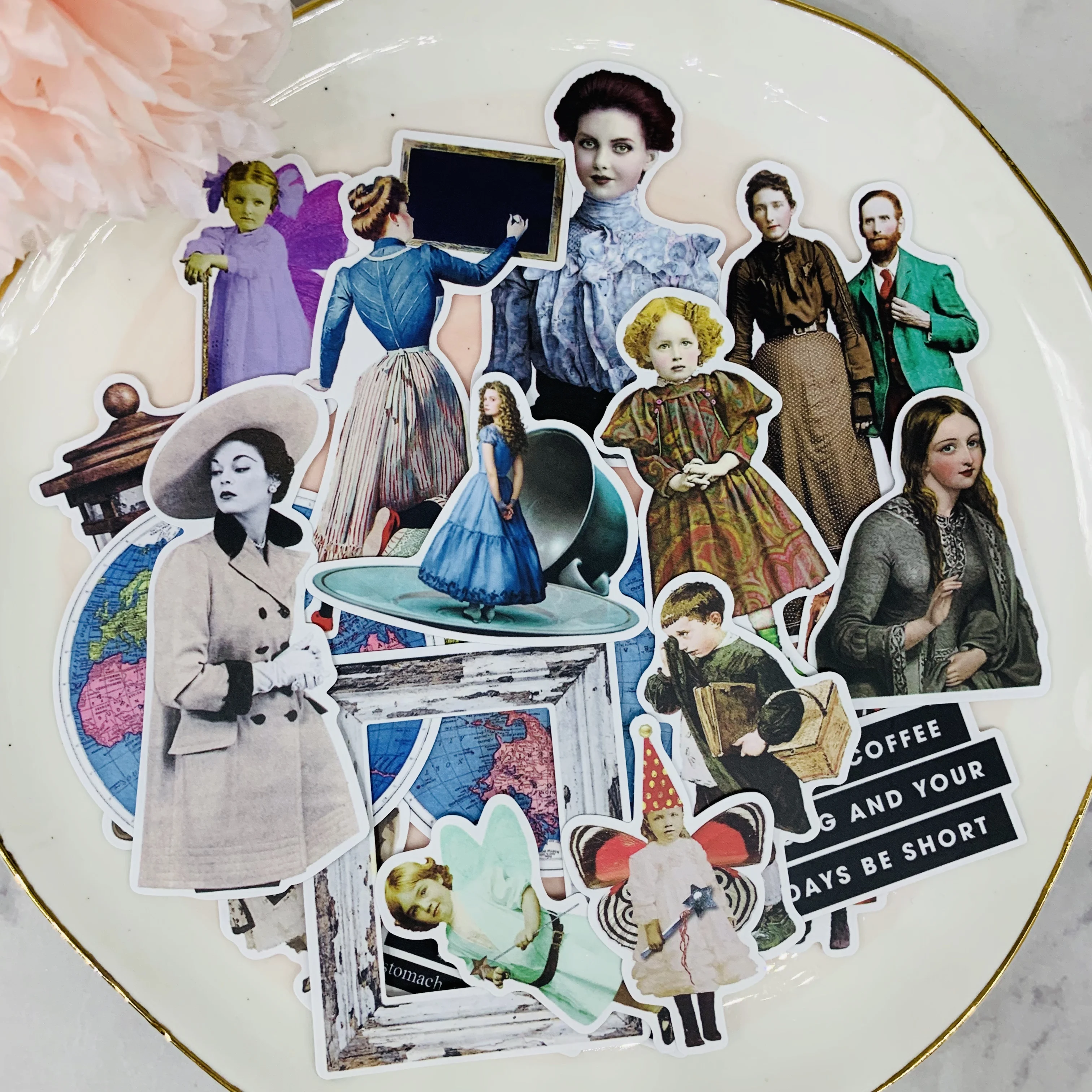 19 шт./упак. Винтаж Ephemera леди наклейка сделай сам Скрапбукинг альбом мусор Журнал