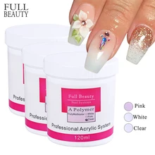 75 г 3D акриловая пудра для ногтей, прозрачный розовый белый кристалл, пудра для наращивания ногтей, полимер для украшения ногтей, CH789-3