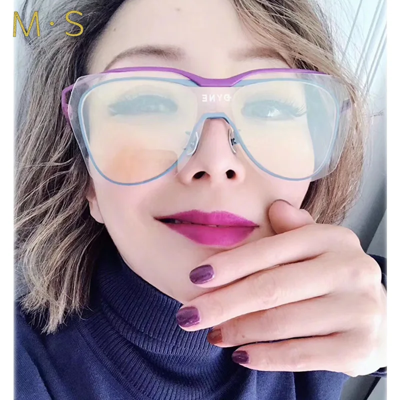 MS высокое качество женские модные солнцезащитные очки 2020 Мужская большая оправа