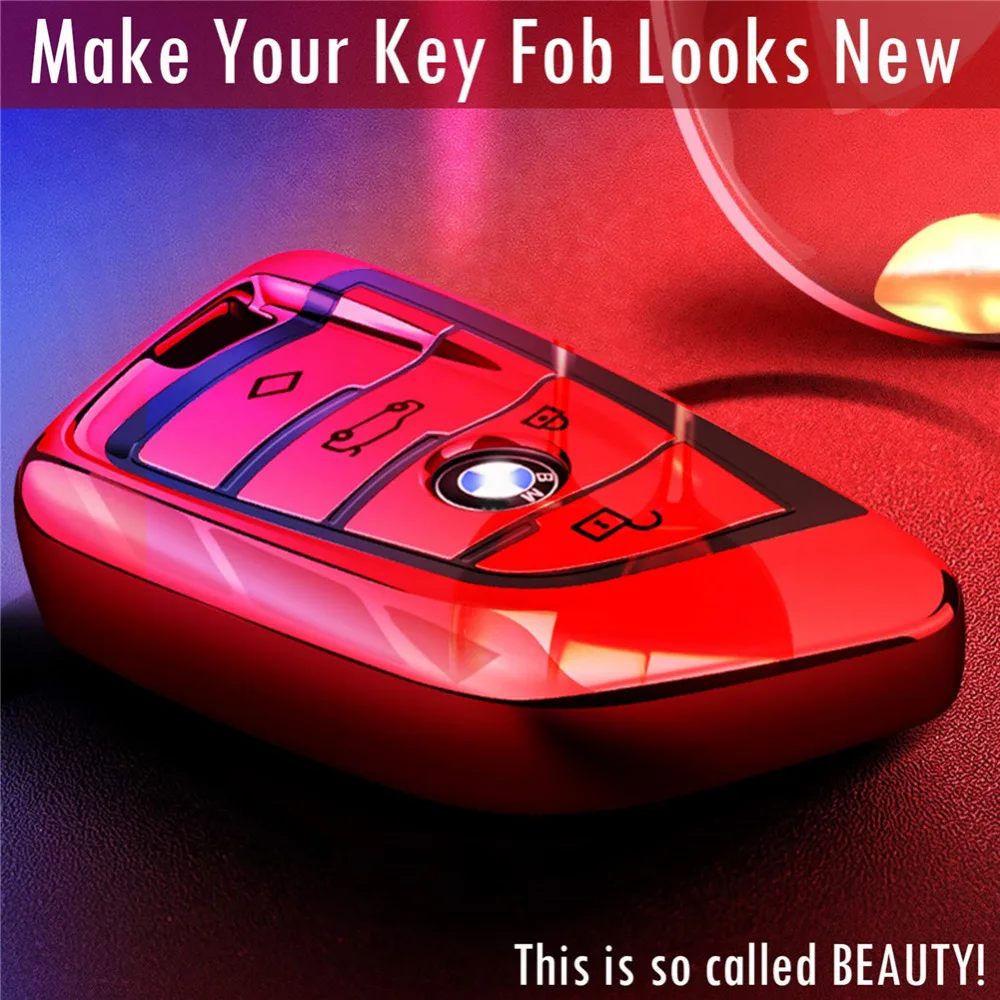 Rush Sale! For BMW Key fob Cover, Key Fob Case for BMW 2 5 6 7 Series X1 X2 X3 X5 X6 Premium Soft TPU Anti-dust Full Protection