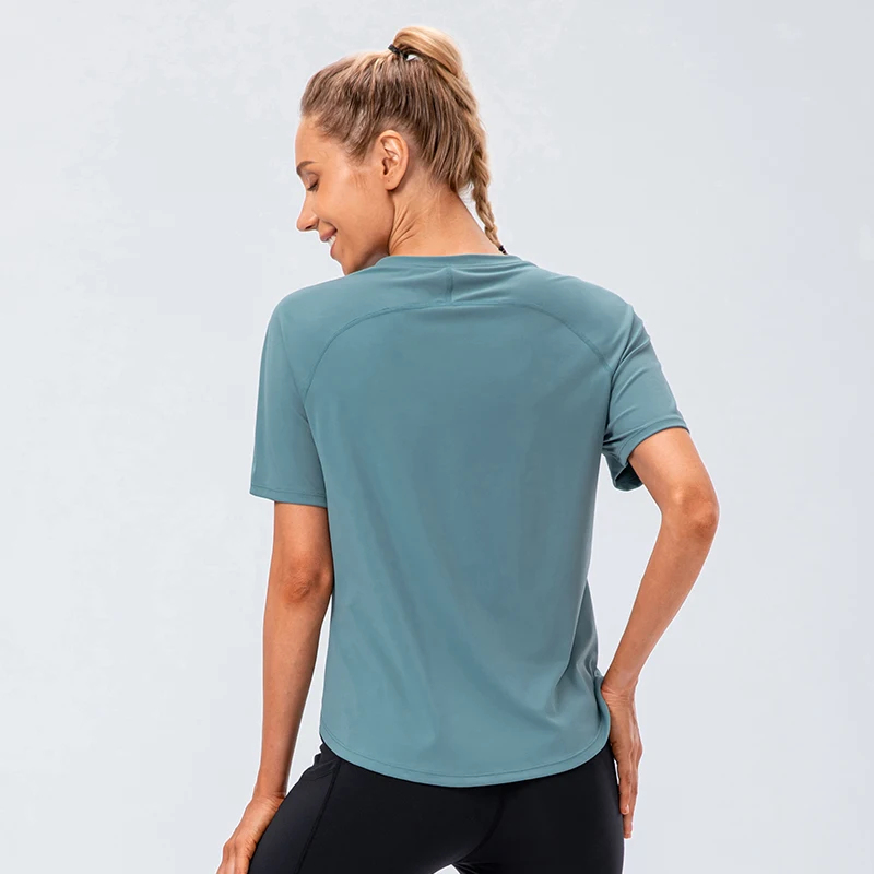 Women Yoga Loose Fitness Short Sleeve T Shirt Quick Dry Fitness Top Sports Tee Running Dance Short Sleeve Gym Sport