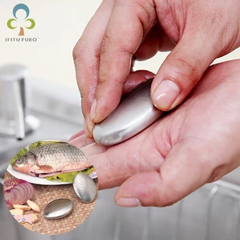 

3Pcs/lot Stainless steel deodorant soap fishy deodorant Magic Soap ElimInates Garlic/onion Etc Smells Kitchen Gadget Tool YJN