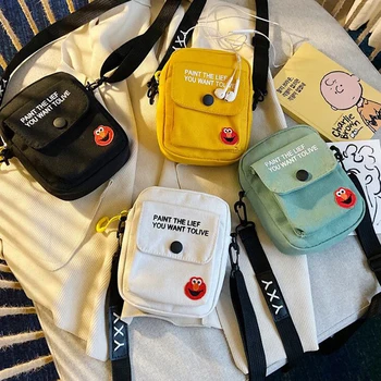 

Cartoon Printing Men's and Women's Diagonal Shoulder Bag Canvas Environmental Storage Reusable Children's Messenger Bag