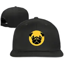 Unisex Snapback шляпа милых Мопсов головкой и регулируемыми Бейсбол Кепки