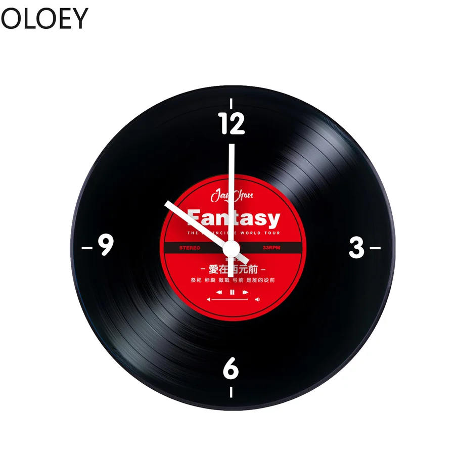 

Large Black Wall Clock Vintage Silent Clock Kitchen Wall Watch Barber Pole Bar Reverse Record Reloj Wall Clock Modern Design New