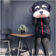 Большой размер 3D смешная шнауцер собака плюшевая Тедди подушка для сиденья автомобиля внутренняя PP хлопок наполнитель поясничная поддержка гостиная мягкая подушка