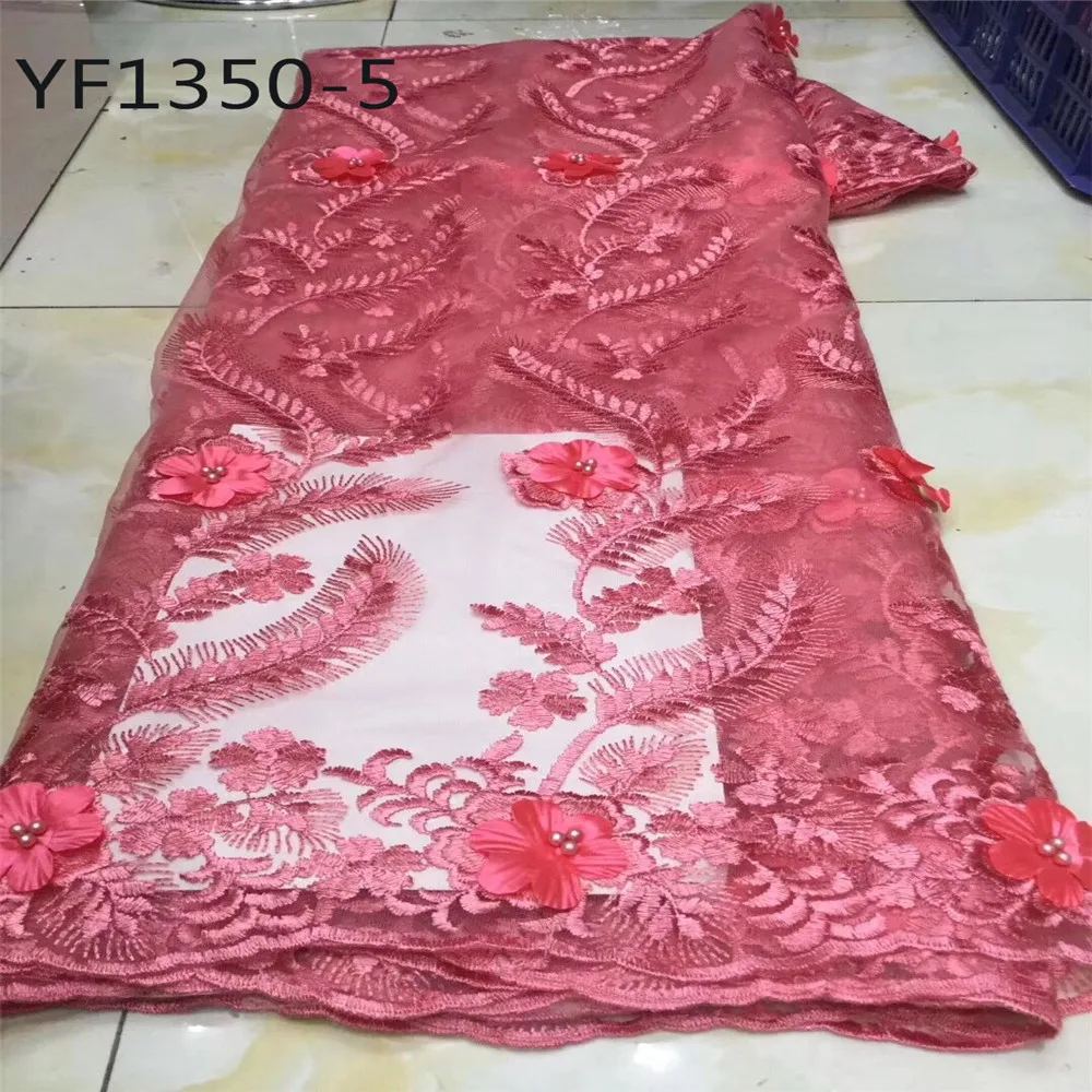 Персиковый цвет дешевая цена вышитая кружевная ткань для свадебного платья