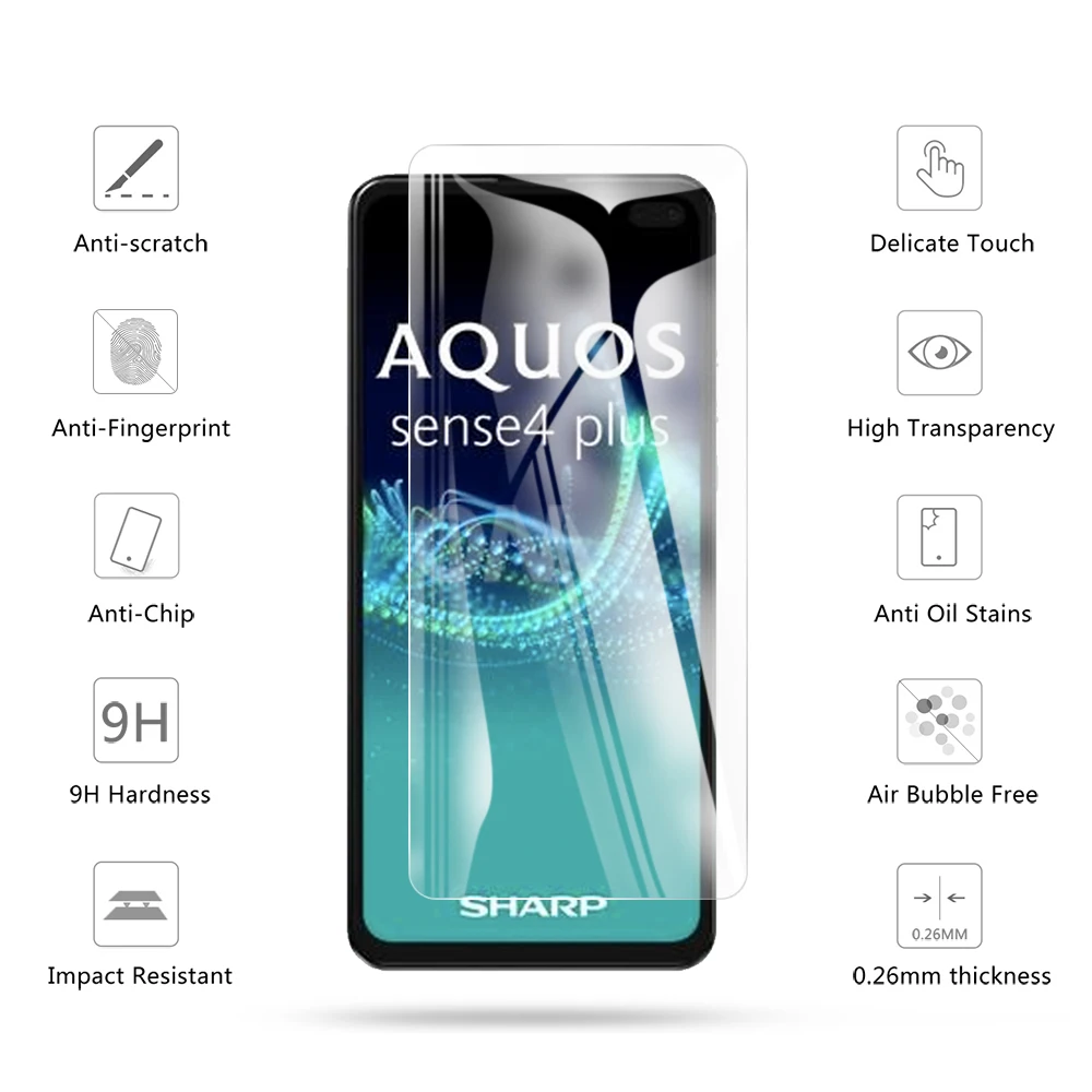 iphone screen protector 3Pcs Tempered Glass For Sharp Aquos Sense4 Sense 4 Plus Glass Screen Protector Tempered for Aquos Sense 4 Plus Protective Film mobile protector