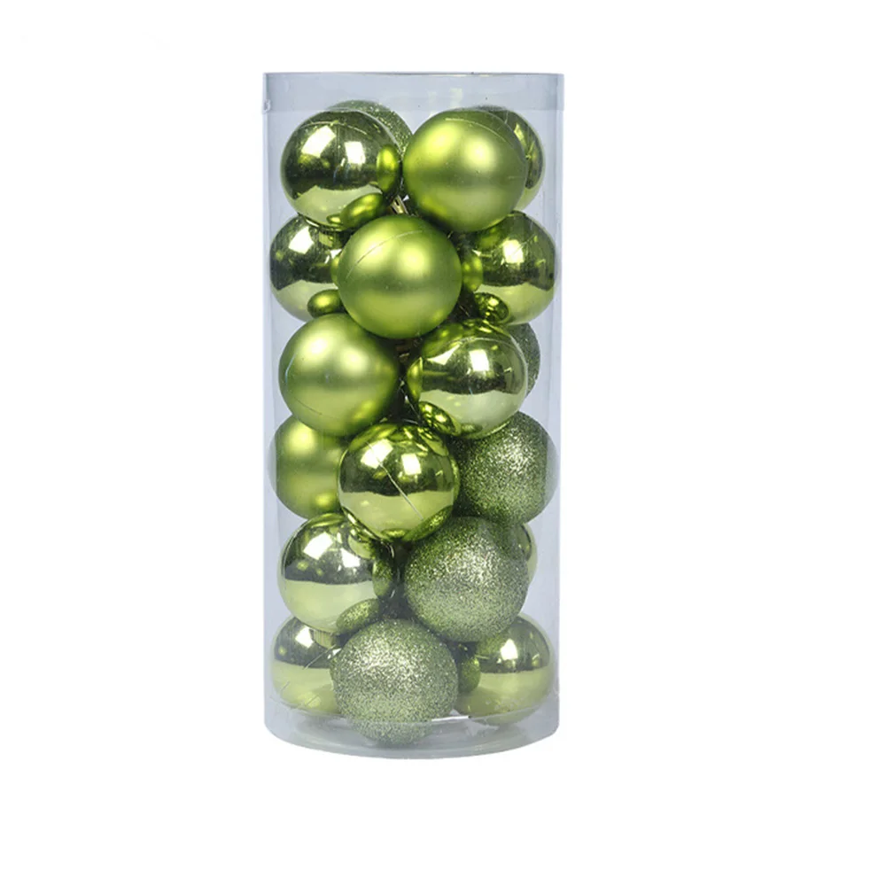 24 шт/лот 60 мм новогодняя елка на Рождество Елочная игрушка навесная домашняя вечерние декоративное украшение хороший подарок enfeies de natal - Цвет: Green