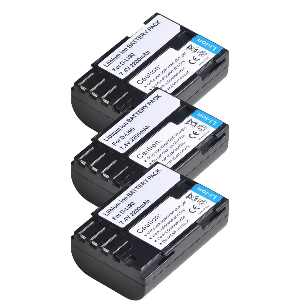 Batteria Agli Ioni Di Litio Dli90 Da 2200Mah D-Li90 Per Pentax 645 645D 645Z K-1 K-01 K-3 K-5 K-5D K-7 K-7D K1 K01 K3 K5 K5D Ii 2