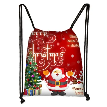 

Custom Christmas Drawstring Bag Daypack Kids Satchel Casual Backpack Teenager Storage Bag Women Men 32x38cm*18-1031-02-25