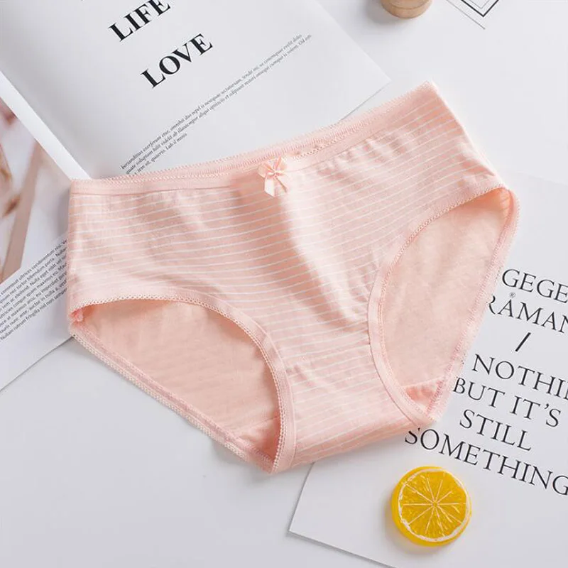 LESIDA/трусики для подростков милые трусы в полоску молодых девушек удобные