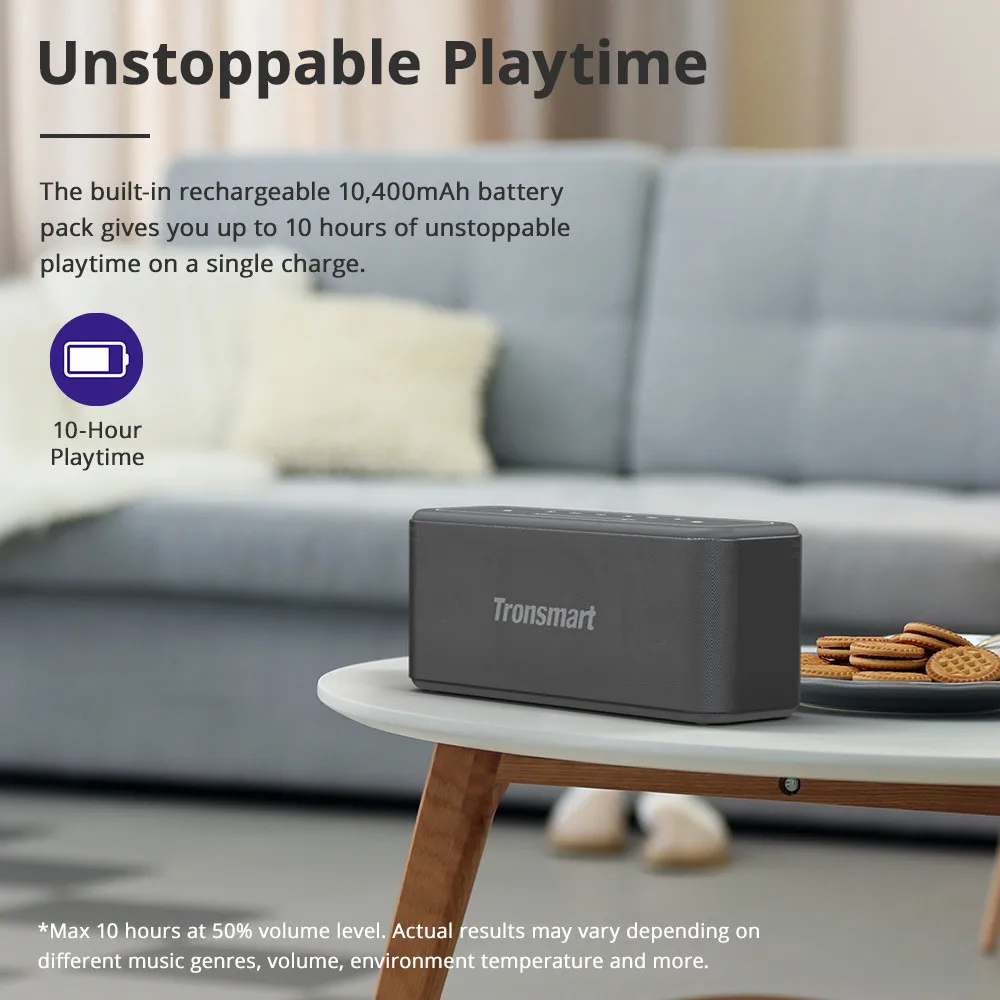 60W Power Tronsmart Mega Pro Bluetooth 5.0 Speaker Portable Speaker Enhanced Bass TWS Column with NFC, IPX5, 10400mAh battery 60W Power Tronsmart Mega Pro Bluetooth 5.0 Speaker Portable Speaker Enhanced Bass TWS Column with NFC, IPX5, 10400mAh battery