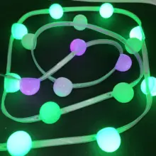 Адресуемый 30 пикселей(90 светодиодов), длина 5 м, вес 40 мм диаметр, WS2811 RGB смарт-пикселей мяч; из водонепроницаемого материала, DC12V; 6 пикс./м; с 0.2.m xconnectбыл косичка