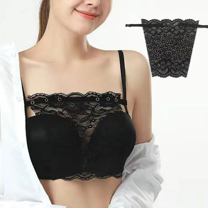 Women Quick Easy Clip-on Lace Mock Camisole Bra Insert Wrapped Chest  Overlay Modesty Panel - AliExpress