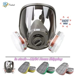 Masque à gaz 3/15/17 en 1, respirateur à 3 interfaces 6800, filtre facial complet anti poussière, 6001/6002/6004 5N11, peinture en aérosol de soudage, Pesticide 