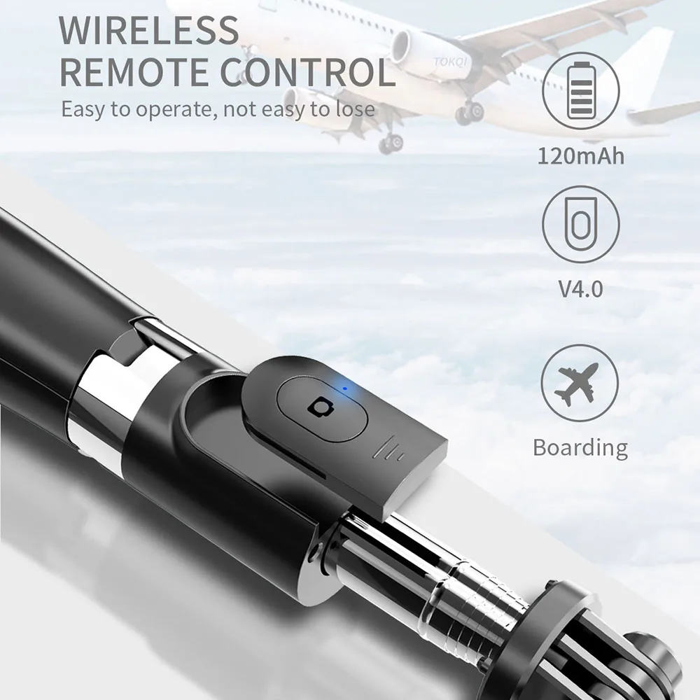 Wireless Selfie Stick Tripod Foldable Monopod Universal Holder for Xiaomi Mi Redmi Huawei Honor iPhone 11 Samsung Gopro Go Pro 9