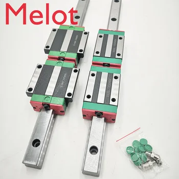 

2pc HGR20 HGH20 Square Linear Guide Rail ANY LENGTH+4pc Slide Block Carriages HGH20CA/flang HGW20CC CNC Router Engraving