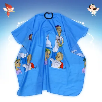 

1pc Professional Children Barbers Hairstylist Hairdressing Printed Waterproof Non-sticky Hair Cutting Gown Cloth Cape