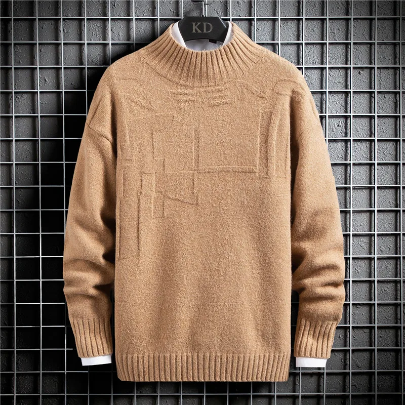 Waliicorners Mens Turtleneck Sweater Men Winter Solid Plain Jumper High Neck Harajuku Sweaters White Sweater Men 12 H88e95b1d45e44c79a0a21905d14f1919S