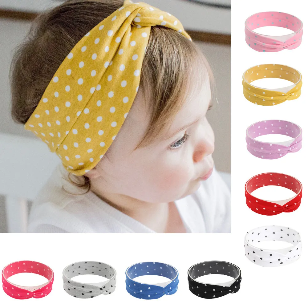 

Baby accessories Cute Baby Toddler Infant Headband Dot Printing Stretch Hairband Headwear hair accessories baby headband
