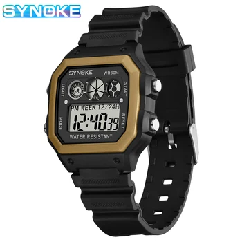 

SYNOKE Sports Watch Men Fashion Waterproof Teenager Watch Alarm Clock Luminous Multi Function Students Watches Relogio Masculino