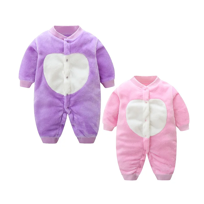 

2019 Autumn And Winter New Style Infant Long Sleeve Onesie Baby Flannel out Clothes Newborns Crawling Clothes