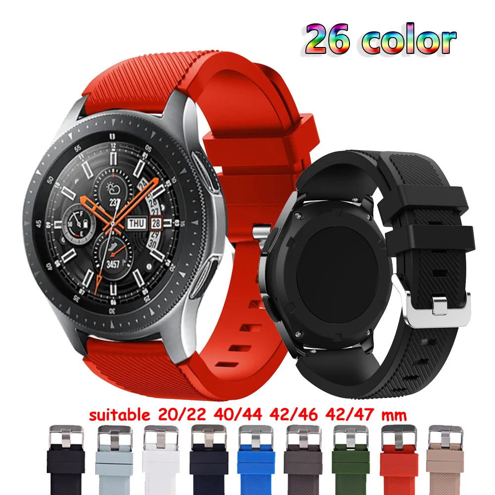 22 мм ремешок для часов Samsung Galaxy watch 46 42 active 2 Gear S3 Frontier huawei Watch gt спортивный браслет