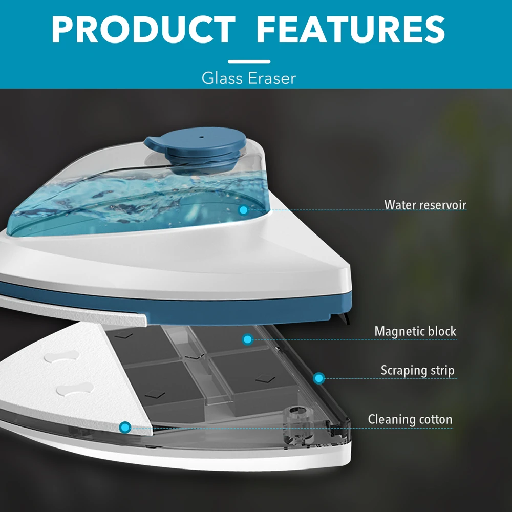 Magnetische Fenster Reiniger Pinsel Doppelseitige Magnetische Glas Fenster Reinigung Werkzeug Automatische Wasser Entladung Wischer für Hohe Fenster