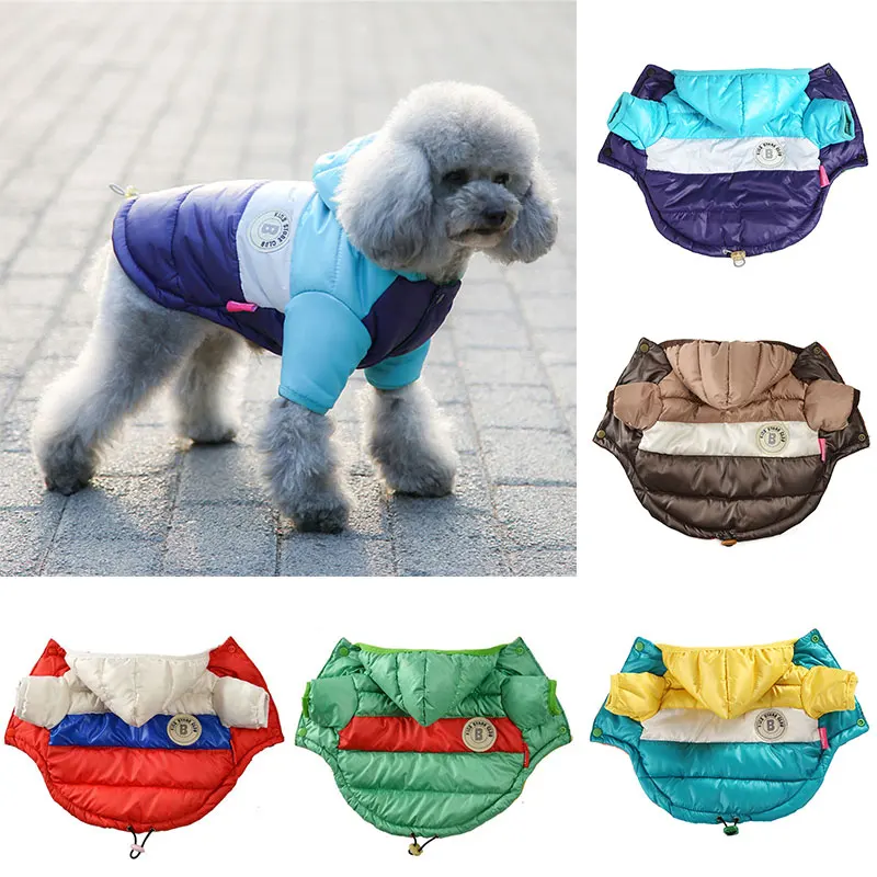 Зимняя одежда для животных для собак, водонепроницаемая куртка с капюшоном для собак, теплый пуховик для щенков, одежда для домашних животных для чихуахуа, французского бульдога
