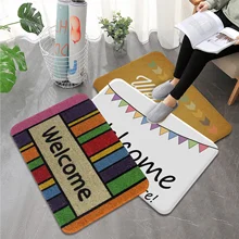 

Welcome Wallpapers Kitchen Mat Bedroom Living Room Carpet Entrance Doormat Home Hallway Floor Mat Bathroom Anti-Slip Rug