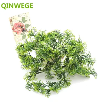 

26cm 6pcs Artificial Plant 10 Branch Moss Grass Greenery for Flower Bonsai Fish Tank Wedding Home Decoration Fake Foliage