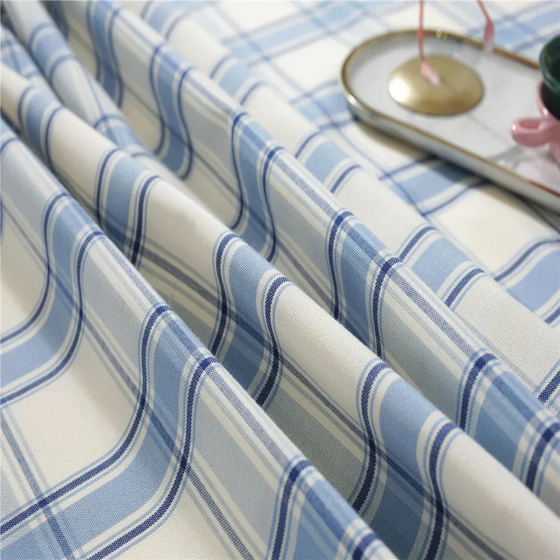 4-color striped plaid cotton linen art table cloth home tablecloth hand-woven tassan rectangular tea table cloth