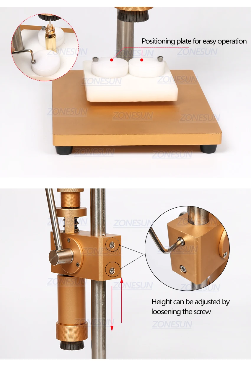 ZONESUN 13/15/18/20 мм двойной Применение ручной флакон насос обжимной станок для опрыскиватель воротник кольцо укупорочная машина для парфюма