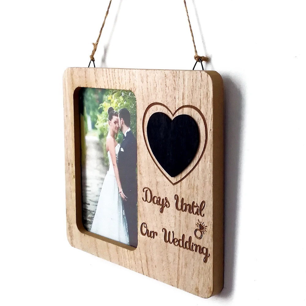 Country Ornament Retro Picture Frame Photo Wall Decor Wedding Countdown Engagement Gifts Love Blackboard Wooden