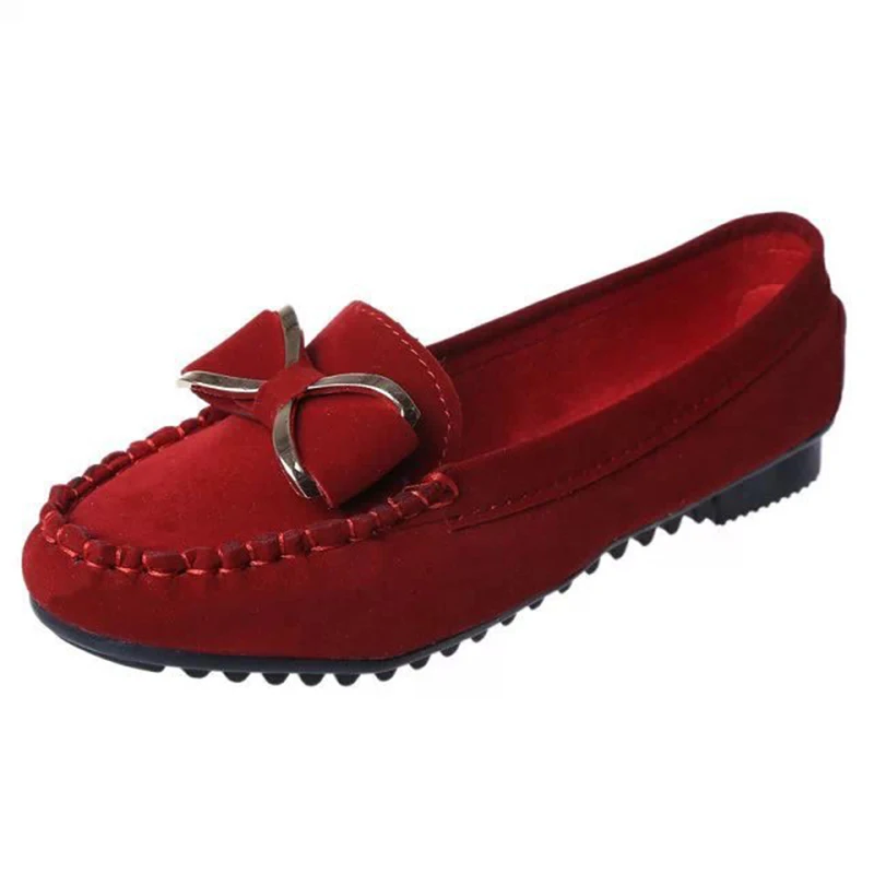 

Spring 2020 New Large Women's Shoes Bow Suede Women's Doudou Shoes Flat Sole Casual Women's Single Shoes