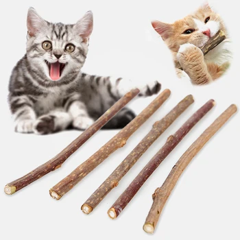 

5/10/20pcs Natural Catnip Pet Cat Toy Silver vine Cat Snacks Sticks Pet Supplies Molar Toothpaste Branch Pure Cleaning Teeth