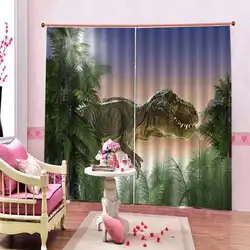 Динозавр занавеска для душа натуральный пейзаж для гостиной Детская комната затемненная занавеска s