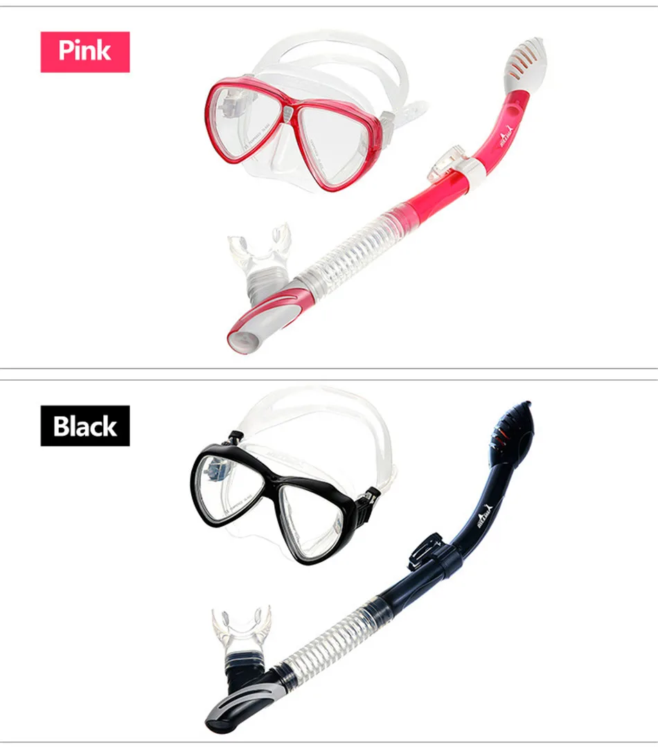 Professional Diving Goggles Full Dry Snorkel Set Scuba Diving Snorkeling Silicone Diving Goggles Snorkel Goggles Swimming Pool